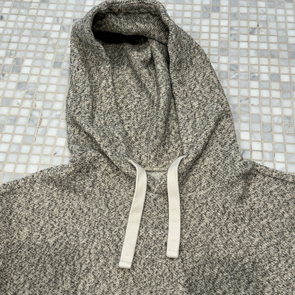 Madewell Quilted Sleeve Ivory Gray Hoodie Sweatshirt - Picture 7 of 14